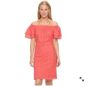 Jessica Howard Off-the-Shoulder Eyelet Dress